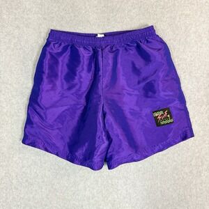 Vintage 90's Surf Style Iridescent Athletic Shorts Adult XL Purple Y2K Beach